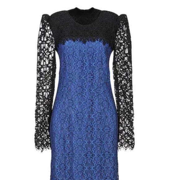 NWT Pinko lace colorblock midi dress - Picture 2 of 8